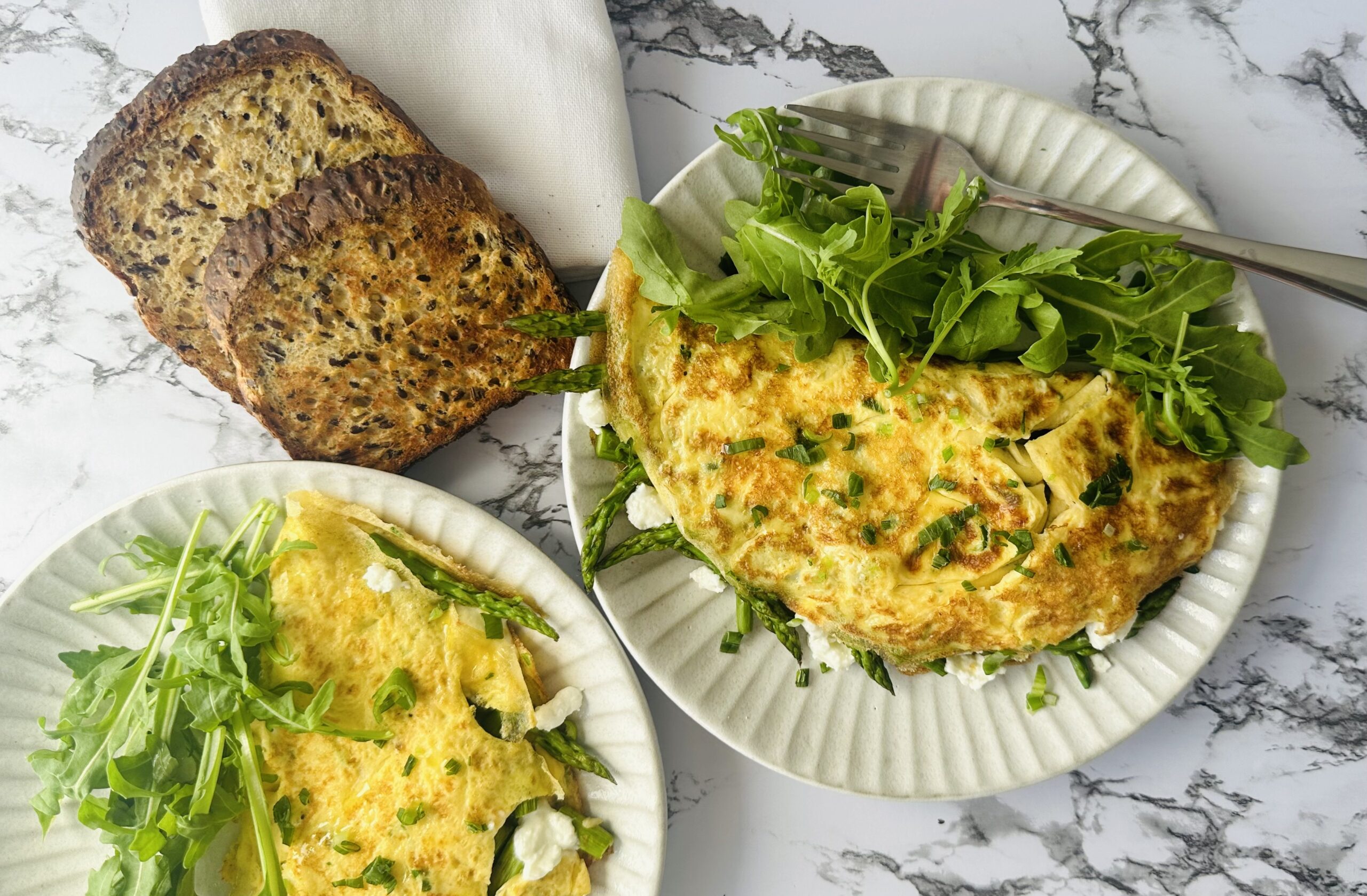 Asparagus Omelette with Goat Cheese